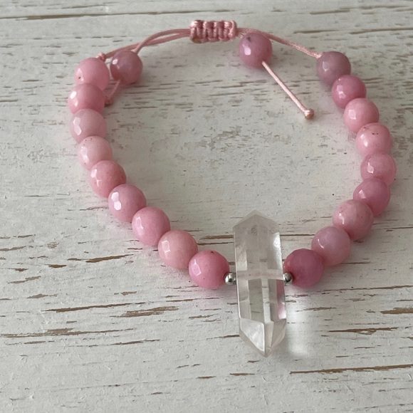 Rose Quartz and Crystal bracelet - Picture 3 of 5